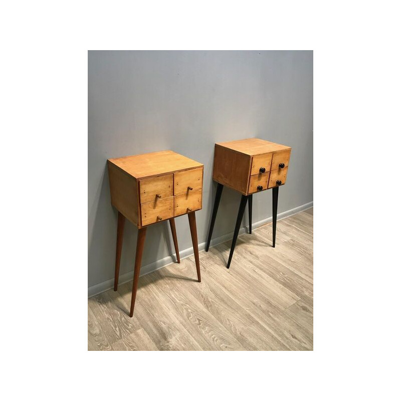 Vintage Library Cabinet On High Legs, Poland 1970s