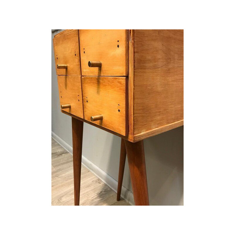 Vintage Library Cabinet On High Legs, Poland 1970s