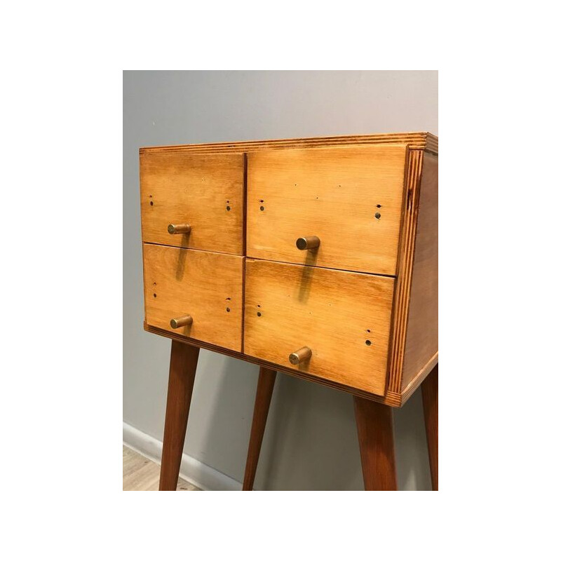 Vintage Library Cabinet On High Legs, Poland 1970s