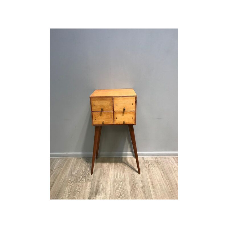 Vintage Library Cabinet On High Legs, Poland 1970s