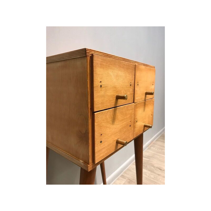 Vintage Library Cabinet On High Legs, Poland 1970s