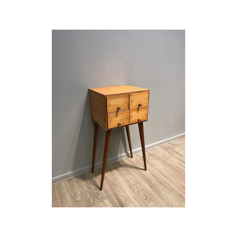 Vintage Library Cabinet On High Legs, Poland 1970s