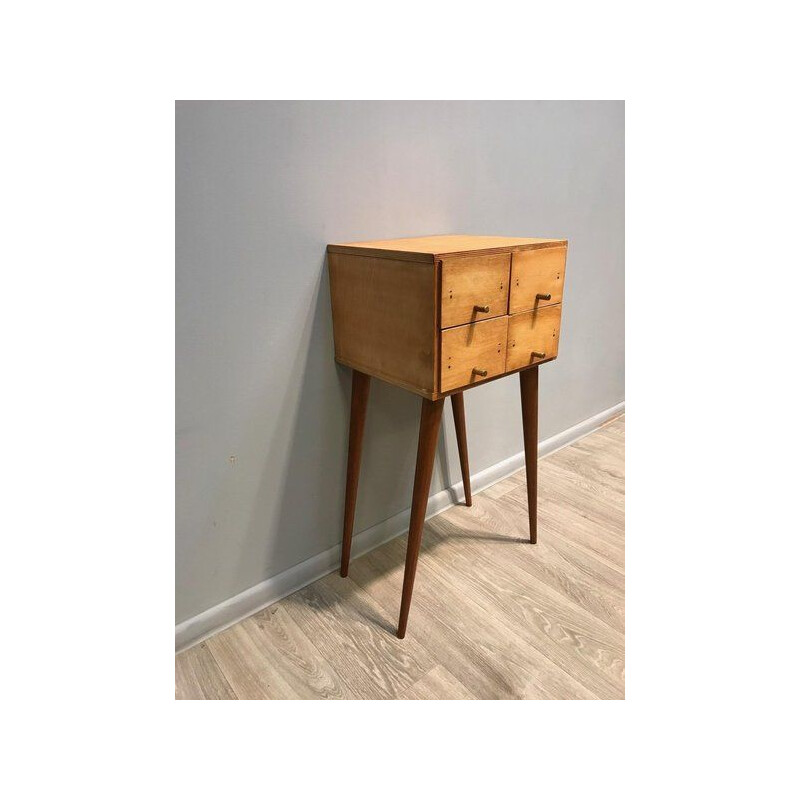 Vintage Library Cabinet On High Legs, Poland 1970s