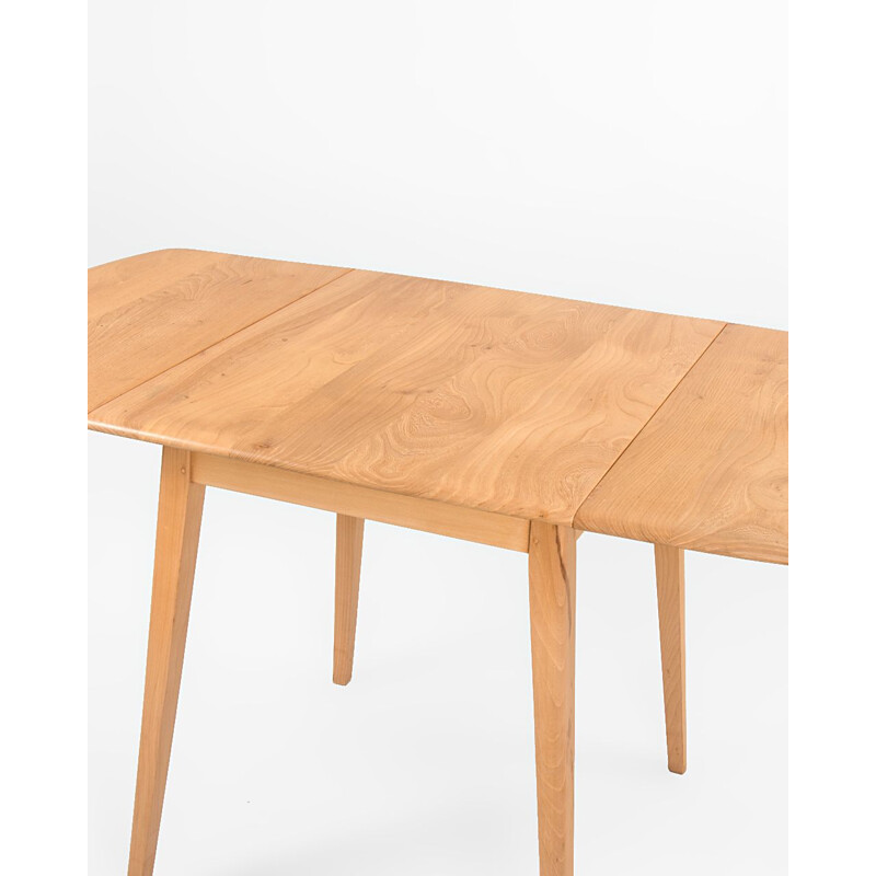 Vintage extendable table in elm and beech by Lucian Ercolani for Ercol, England1960