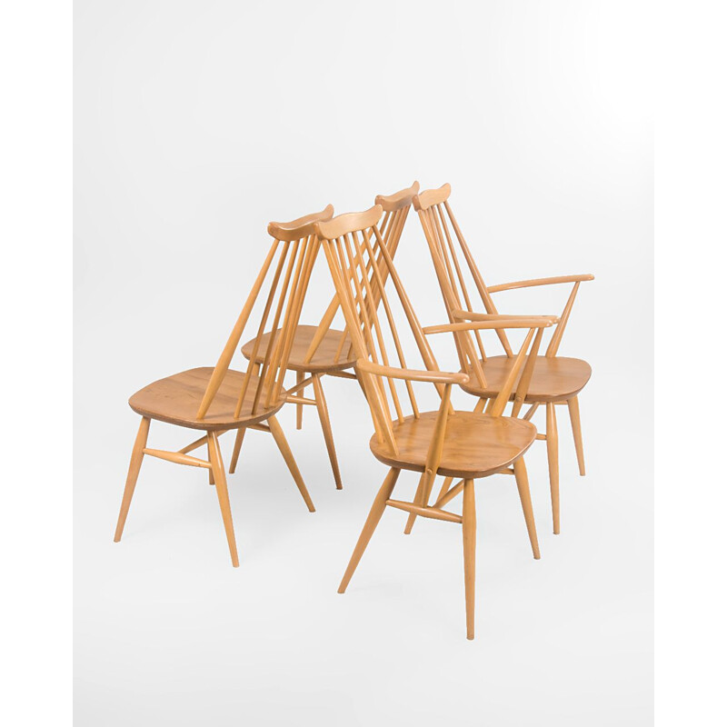 Set di 4 sedie vintage Moustache di Lucian Ercolani per Ercol, Regno Unito 1960