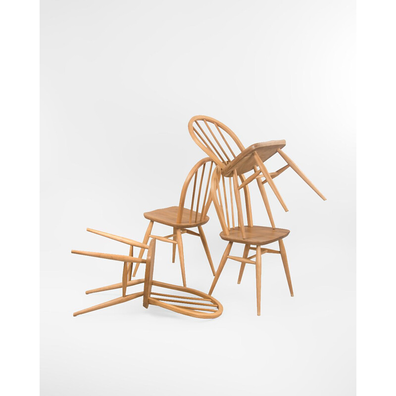 Set van 4 vintage Windsor stoelen van Lucian Ercolani voor Ercol, UK 1960