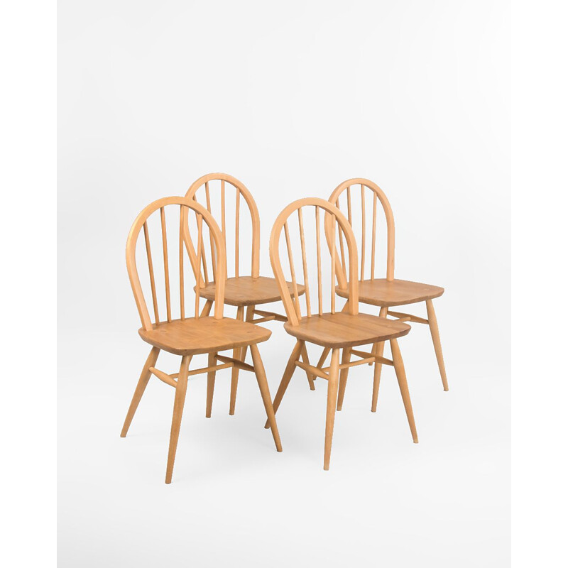 Set of 4 vintage Windsor chairs by Lucian Ercolani for Ercol, UK 1960s
