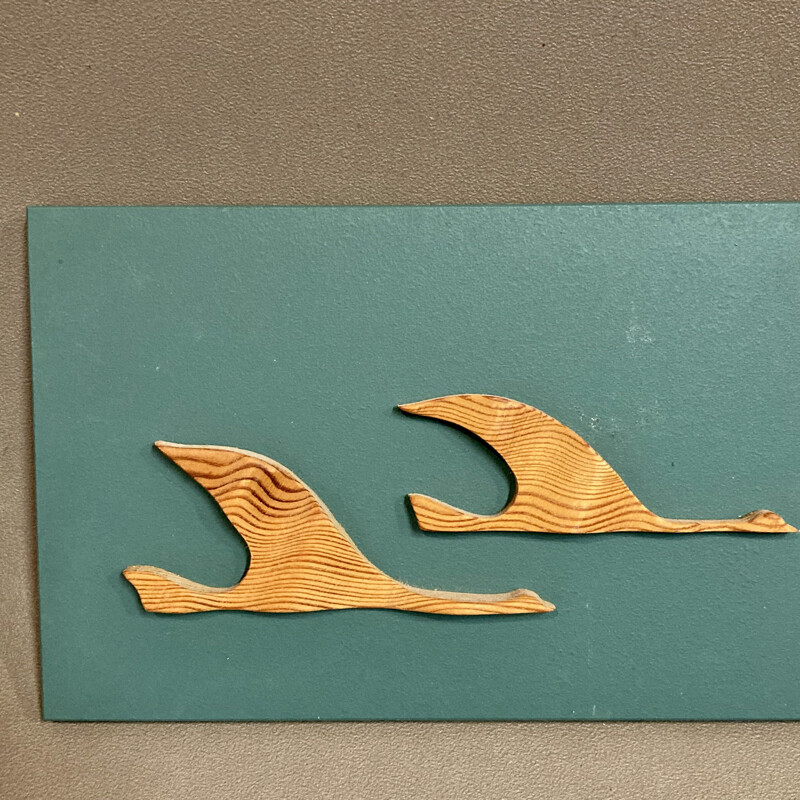 Tableau vintage petit oiseau de Gunnar Kanevad 1960