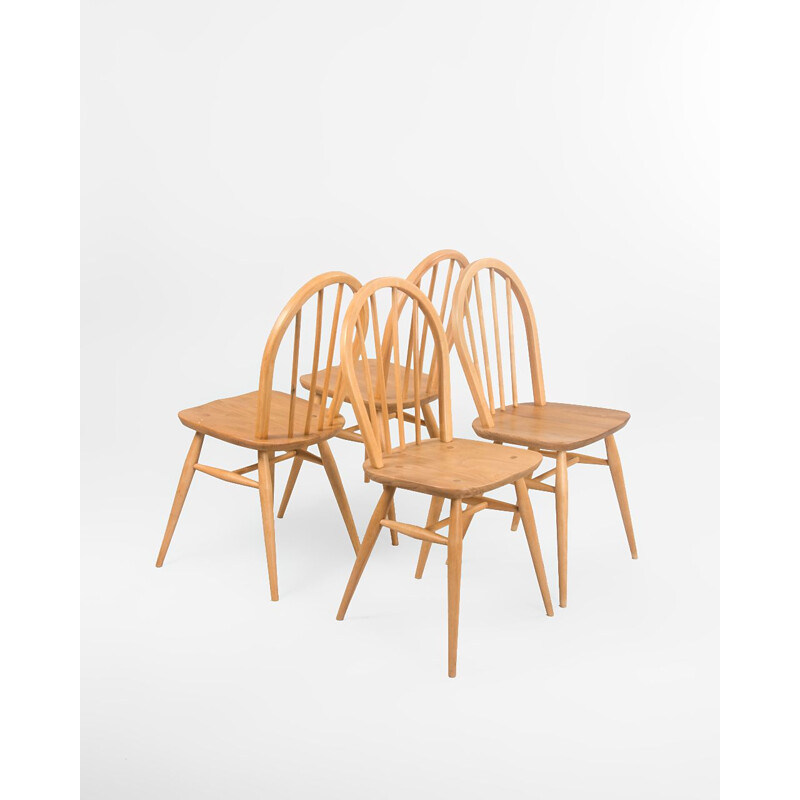 Set of 4 vintage Windsor chairs by Lucian Ercolani for Ercol, UK 1960s