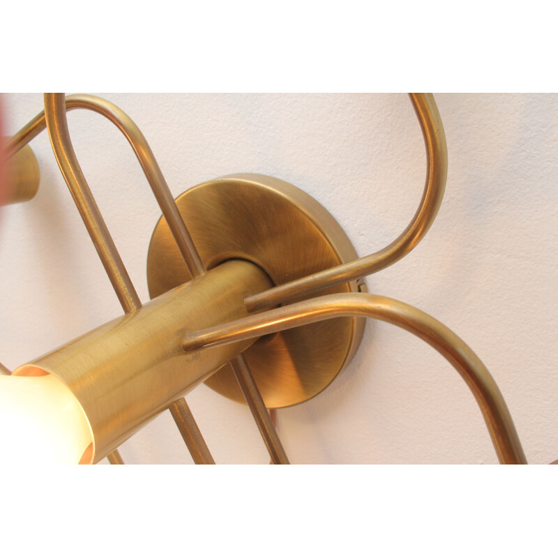 Vintage wall lamp in brass Gaetano Sciolari for Leola, Germany 1970s