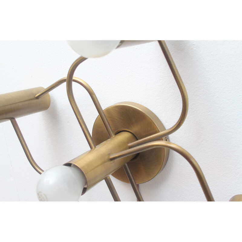 Vintage wall lamp in brass Gaetano Sciolari for Leola, Germany 1970s