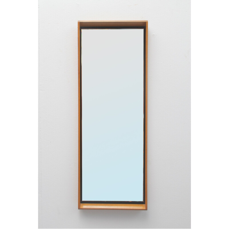 Vintage mirror walnut frame, Scandinavian 1960s