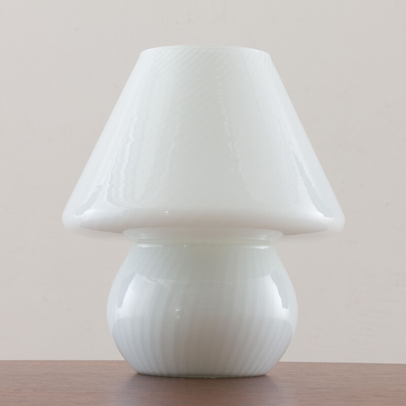 Lampe de table vintage en verre à effet tourbillon par Paolo Venini pour Murano, 1970