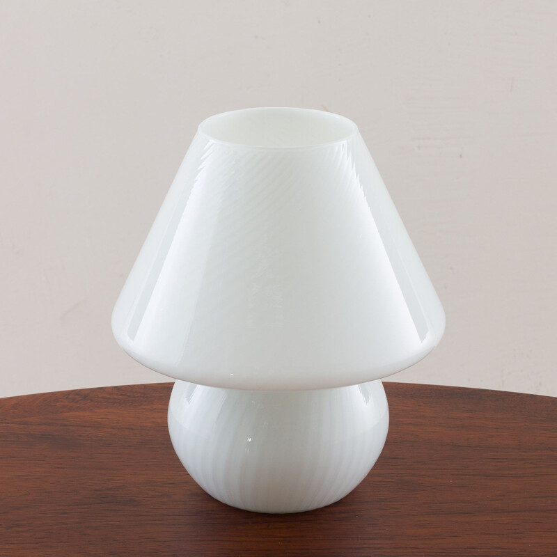 Lampada da tavolo in vetro vintage con effetto vortice di Paolo Venini per Murano, 1970