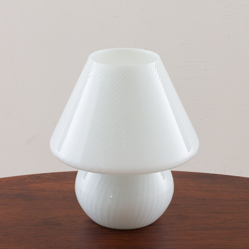Lampe de table vintage en verre à effet tourbillon par Paolo Venini pour Murano, 1970
