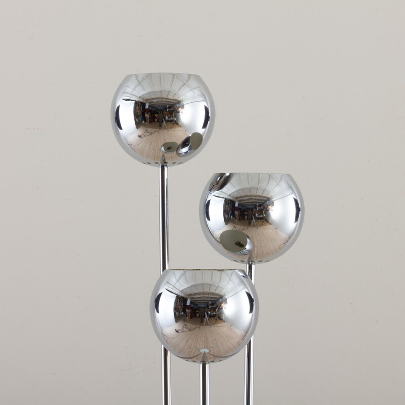 Vintage chrome floor lamp by Goffredo Reggiani, Italian 1970s