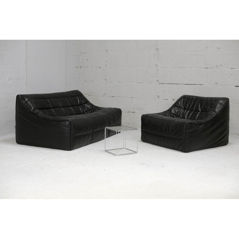 Vintage sofa and armchair by Michel Ducaroy Roset, France 1981s