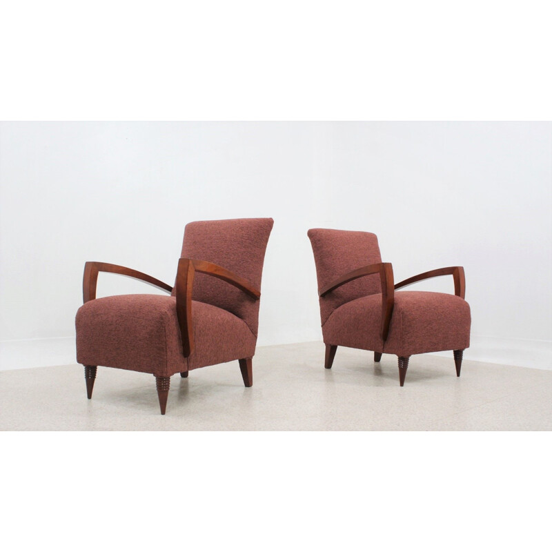 Paire de fauteuils vintage art déco par Pierluigi Colli 1940
