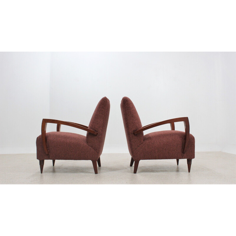 Pair of vintage art deco armchairs by Pierluigi Colli 1940s