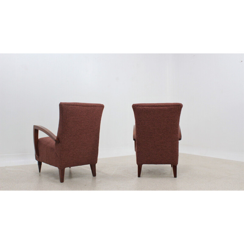 Pair of vintage art deco armchairs by Pierluigi Colli 1940s