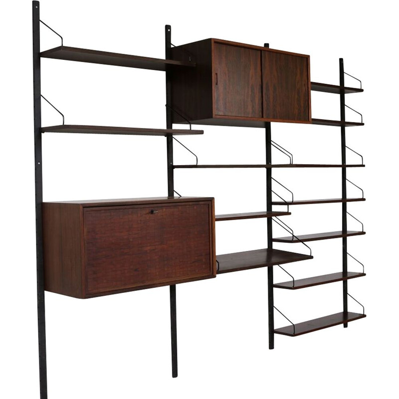 Vintage rosewood wall system by Cadovius for Royal Denmark