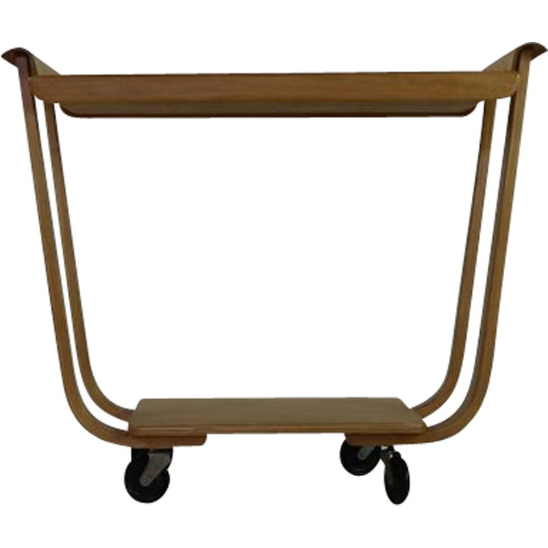 Vintage Pastoe birchwood tea trolley by Cees Braakman