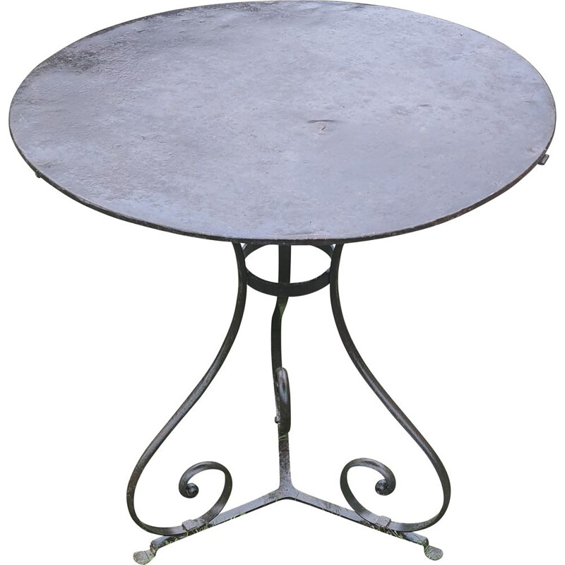 Vintage wrought iron pedestal table