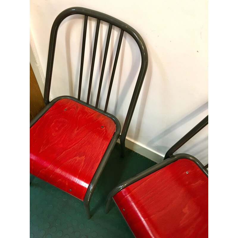 Pair of vintage industrial chairs 1980s