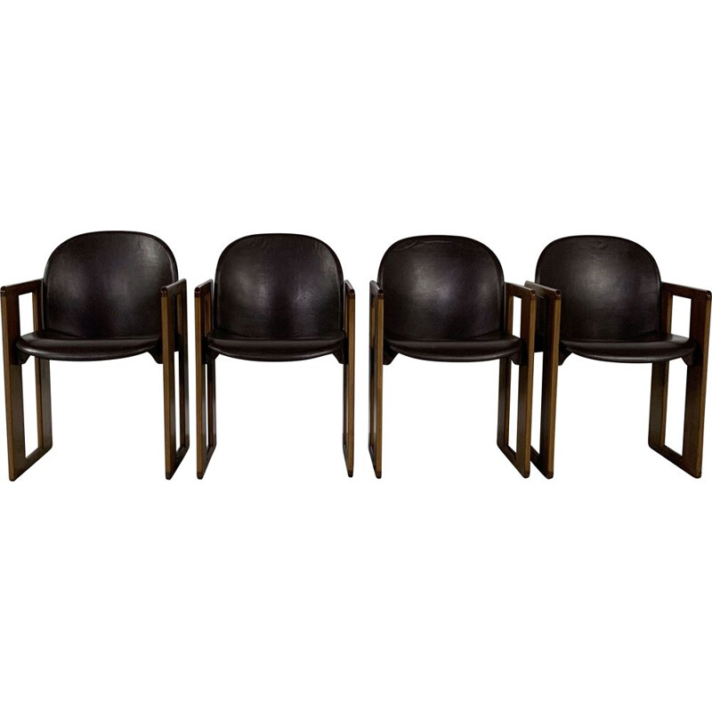 Set of 4 vintage Dialogo Dining Chairs by Afra & Tobia Scarpa for B&B, Italia 1970s