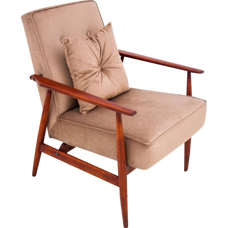 Vintage Beige Armchair by H. Lis, Poland 1960s