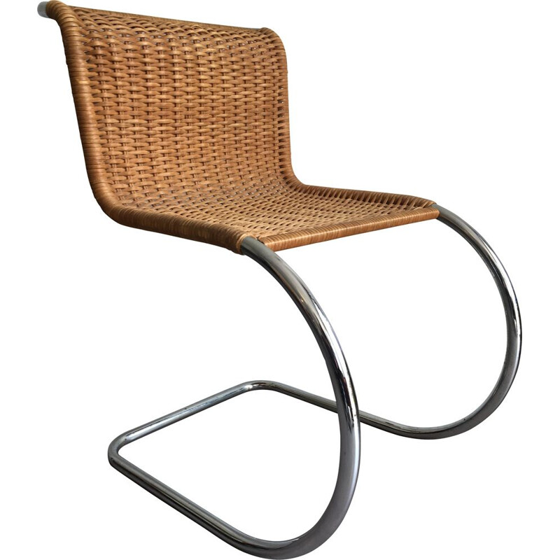 Vintage MR10 Rattan Chair by Mies van der Rohe 1970s