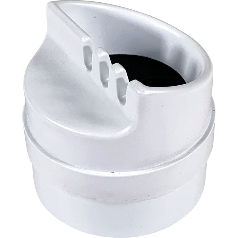 Vintage White Rotocenere Ashtray by Joe Colombo for Kartell 1970s