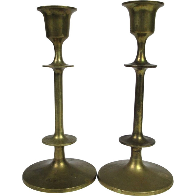 Pair of vintage brass candlesticks, 1970