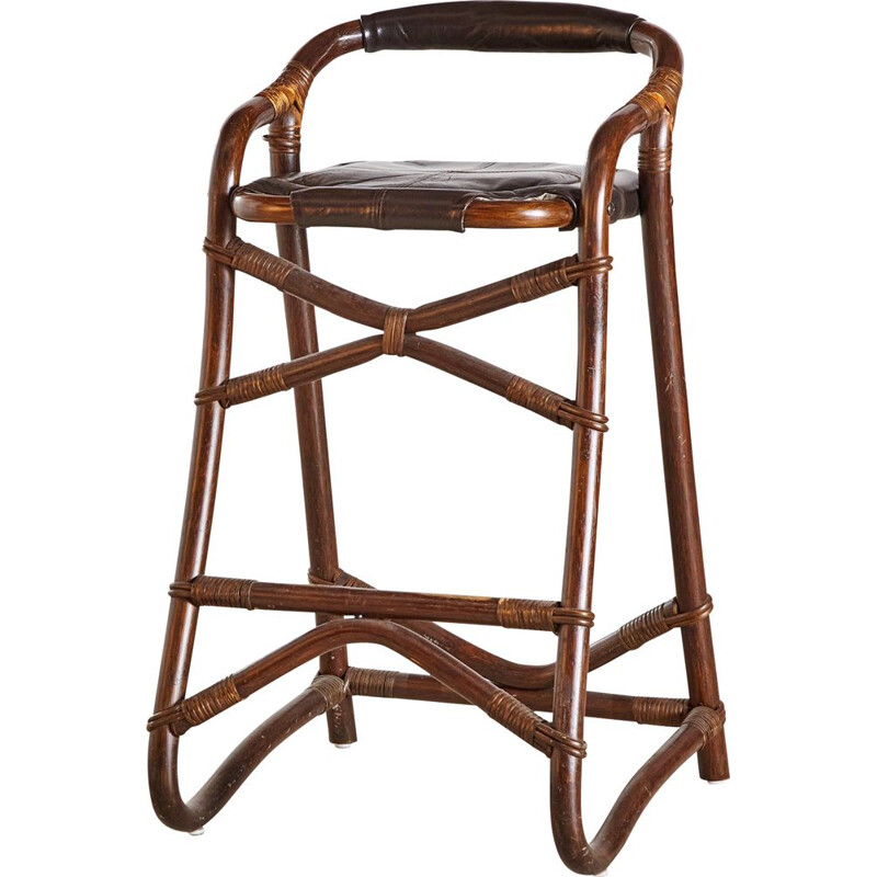 Vintage Bamboo Bar Stool