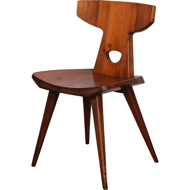 Vintage pine chair by Jacob Kielland-Brandt for I. Christiansen 1960s