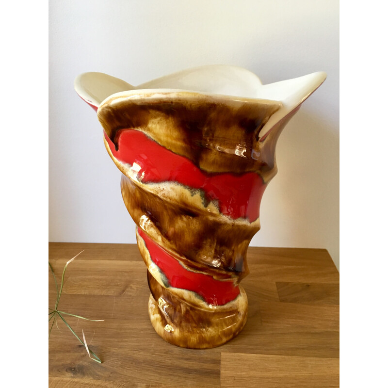Vase vintage en céramique émaillée par Baudin