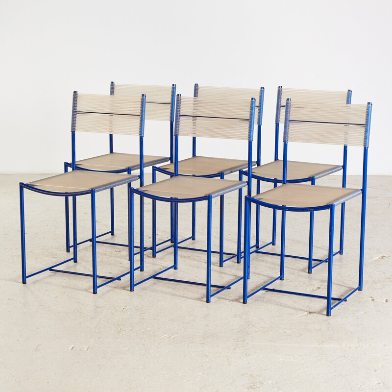 Set of 6 vintage Spaghetti Side Chairs by Giandomenico Belotti for Alias 1970s