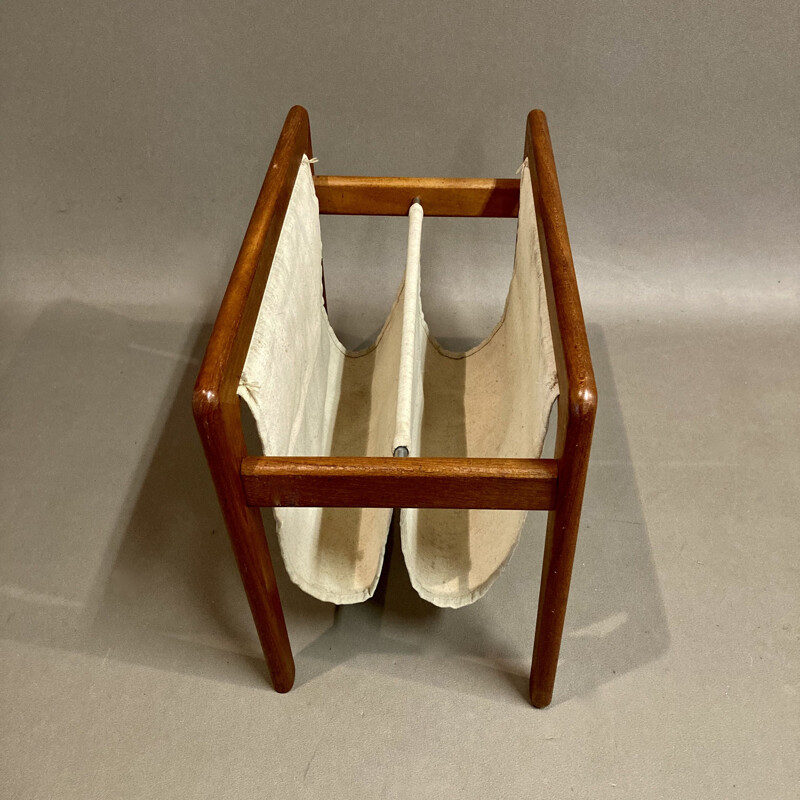 Vintage teak magazine rack, Scandinavian 1950s