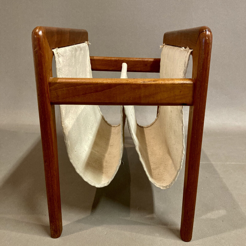 Vintage teak magazine rack, Scandinavian 1950s