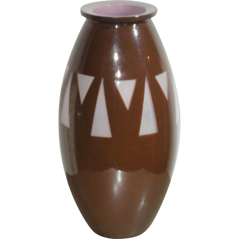 Vintage art deco glass vase 1930s