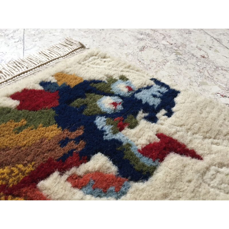 Vintage Gragon rug with Tibetan 1960s