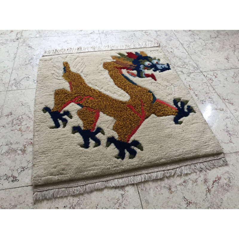 Vintage Gragon rug with Tibetan 1960s