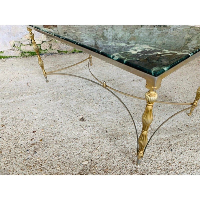 Vintage green marble coffee table 1950s
