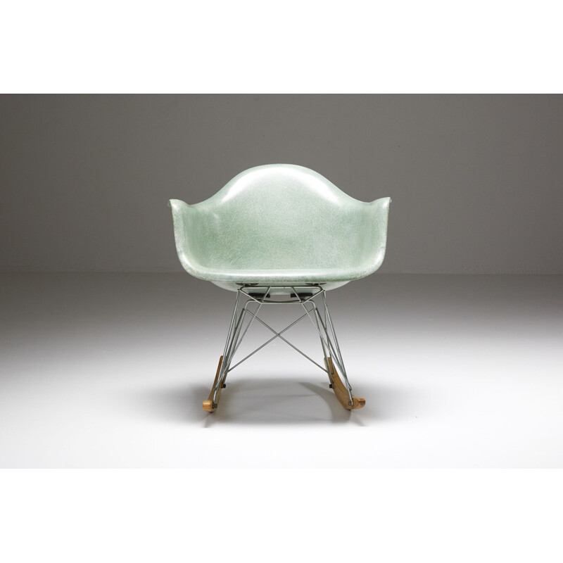 Vintage seafoam rocker by Charles & Ray Eames 1955s