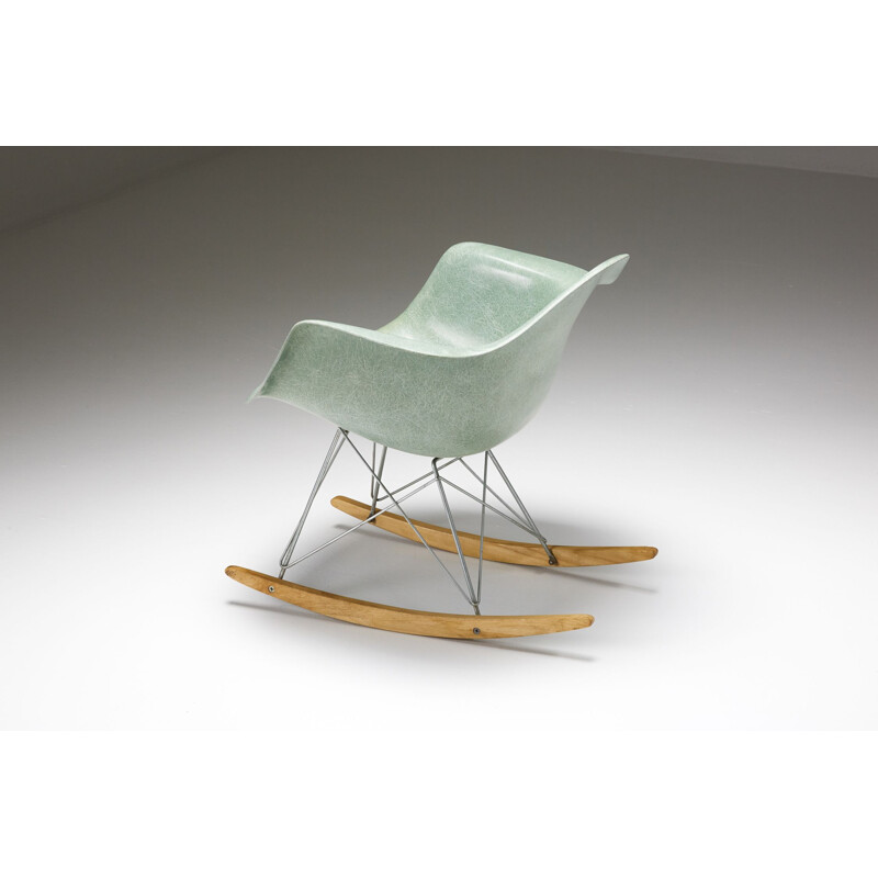 Vintage seafoam rocker by Charles & Ray Eames 1955s