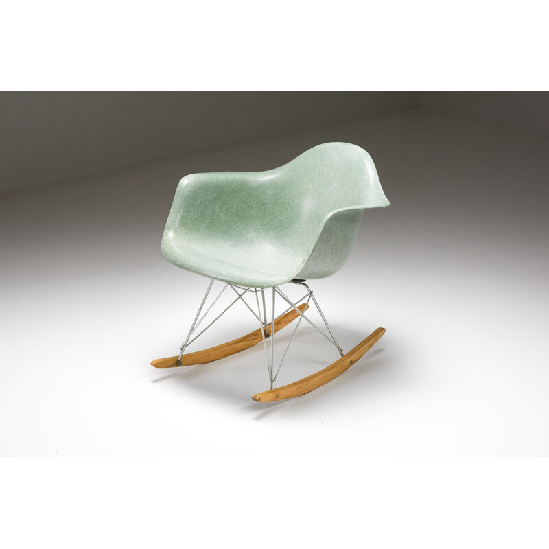 Vintage seafoam rocker by Charles & Ray Eames 1955s