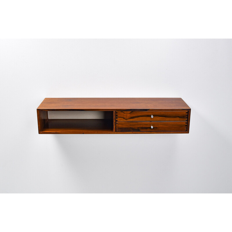 Lagre vintage wall console 132 in rosewood by Kai Kristiansen, Denmark 1950s