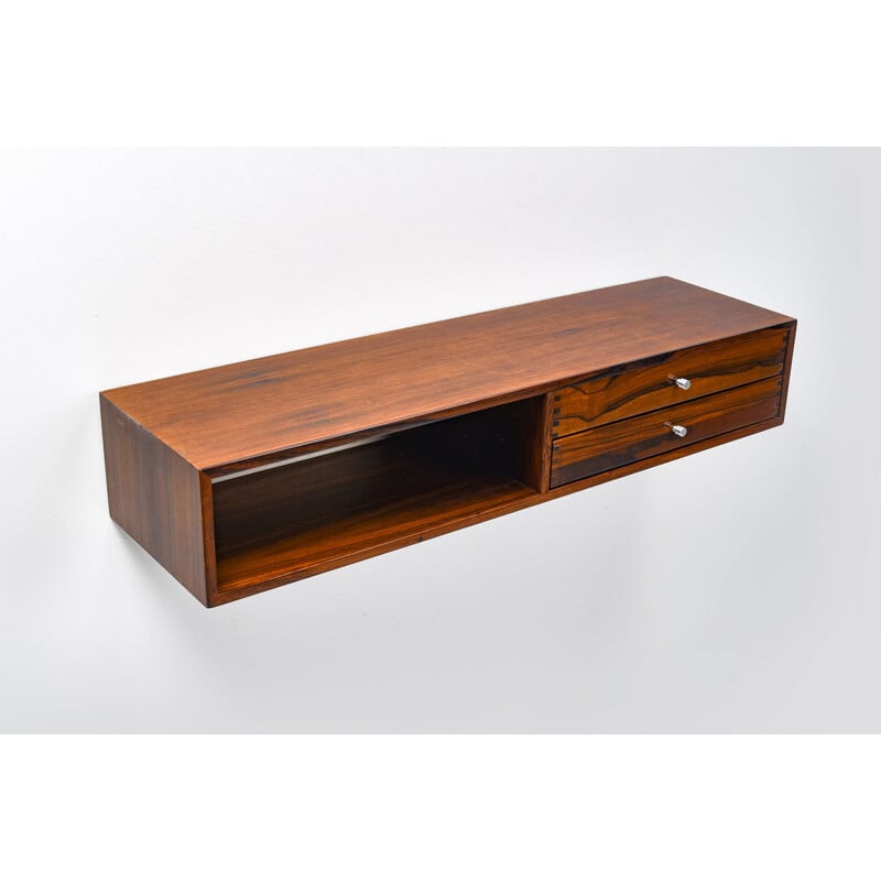 Lagre vintage wall console 132 in rosewood by Kai Kristiansen, Denmark 1950s