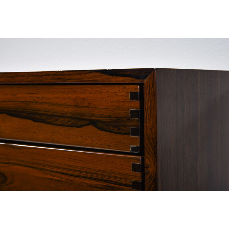 Lagre vintage wall console 132 in rosewood by Kai Kristiansen, Denmark 1950s