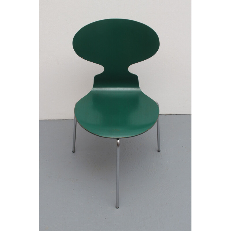 Chaise vintage 3101 verte par Arne Jacobsen pour Fritz Hansen 1960